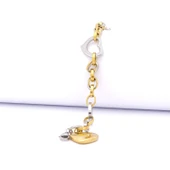 Çift Renkli Kalp Figür Zincir Model Kadın Bileklik BLK-1024 thumbnail 1