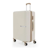 MÇS 3lü Set Kırılmaz Silikon Seyahat Valizi Bavulu V374 Kemik/Şampanya thumbnail 3