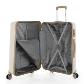 MÇS 3lü Set Kırılmaz Silikon Seyahat Valizi Bavulu V374 Kemik/Şampanya thumbnail 2