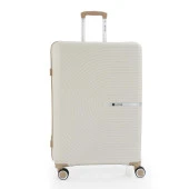 MÇS 3lü Set Kırılmaz Silikon Seyahat Valizi Bavulu V374 Kemik/Şampanya thumbnail 5