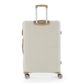 MÇS 3lü Set Kırılmaz Silikon Seyahat Valizi Bavulu V374 Kemik/Şampanya thumbnail 7