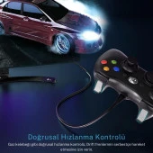 Cosmostech PLAY X PC , XBOX 360 Uyumlu Kablolu Wired Oyun Kolu Gamepad Controller Siyah thumbnail 6