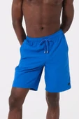 Saks Uzun Boy Basic Model Su İtici Özellikli Düz Renk Erkek Plaj Deniz Şort Mayo - 2206-Saks thumbnail 3