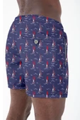 Su İtici Özellikli Dijital Baskılı Erkek Plaj Deniz Şort Mayo - 205-Lacivert thumbnail 2