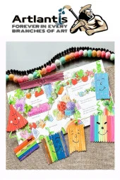 Renkli Dar Dil Çubuğu 250 Adet Ahşap Dondurma Çubuğu Renkli Maket Hobi Okul Proje Tasarım - 2