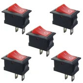 5 Adet - On-Off Anahtar Kırmızı, KCD1-101, Mini Aç Kapa Anahtar - 1