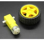 Arduino Robot Tekerlek ve DC Motor Seti - Redüktörlü Motor 250 rp thumbnail 1