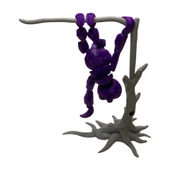 3D Hareketli Oyuncak Tembel Hayvan (Sloth) Ağaç Dekoru Dahil - Mor thumbnail 1