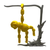 3D Hareketli Oyuncak Tembel Hayvan (Sloth) Ağaç Dekoru Dahil -Sarı thumbnail 4