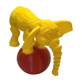 3D Hareketli Oyuncak Sirk Fili Denge Topu Dahil - Sarı thumbnail 3