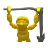 3D Hareketli Oyuncak Tembel Hayvan (Sloth) Ağaç Dekoru Dahil -Sarı thumbnail 3