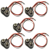 5 Adet - 9V Pil Başlığı Bağlantı Kablosu Jack Soket 9Volt Arduino - 1