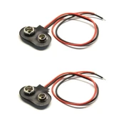 2 Adet - 9V Pil Başlığı Bağlantı Kablosu Jack Soket 9Volt Arduino - 1