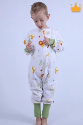Begisa 2-8 Yaş 1 Tog Pazen Çocuk Uyku Tulumu Unisex Uzun Kollu Uyku Tulumu - 5