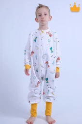 Begisa 2-8 Yaş 1 Tog Pazen Çocuk Uyku Tulumu Unisex Uzun Kollu Uyku Tulumu - 8