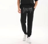Unisex Taş Detaylı Eşofman Altı - Siyah - 2