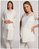 Bone Club 4905 Krinkel Sabahlıklı Lohusa 3 Lü Pijama Sabahlık - 1