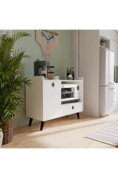 ALONEX HOME  Aria Mikrodalga Dolabı Beyaz Çok Amaçlı Dolap, Mutfak Dolabı, 2 Kapaklı, - 2