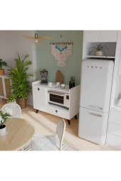 ALONEX HOME  Aria Mikrodalga Dolabı Beyaz Çok Amaçlı Dolap, Mutfak Dolabı, 2 Kapaklı, - 3