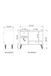 ALONEX HOME  Aria Mikrodalga Dolabı Beyaz Çok Amaçlı Dolap, Mutfak Dolabı, 2 Kapaklı, - 6