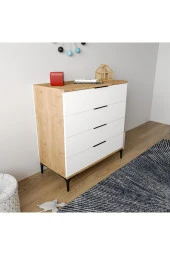 ALONEX HOME  ADEN 4 ÇEKMECELİ BEYAZ ŞİFONYER - 3