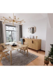 ALONEX HOME  Mobilya Tarz Konsol 4 Kapaklı, Raflı , 180 Cm , Yemek Odası , Ofis, Salon Ünite (ANTRASİT-YUNUS) - 5