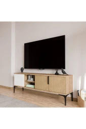 ALONEX HOME  Tarz Sepet-Beyaz , 150 cm Tv Ünitesi , Tv Sehpası ,Raflı Tv Ünitesi Konsol - 4