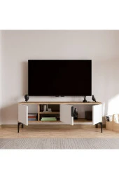 ALONEX HOME  Tarz (Full Beyaz) , 150 cm Tv Ünitesi , Tv Sehpası ,Raflı Tv Ünitesi Konsol - 3