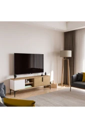 ALONEX HOME  Tarz Sepet-Beyaz , 150 cm Tv Ünitesi , Tv Sehpası ,Raflı Tv Ünitesi Konsol - 5