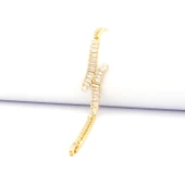 Su Yolu Bileklik Çelik Altın Kaplama Baget Taşlı Zincir Model BLK-1041 thumbnail 1