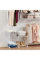 3 Bölmeli Tel Küp Çok Amaçlı Organizer Raf Beyaz 33cm Mutfak, Oyuncak, Kiler, Depolama Rafı - 6