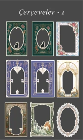 Vintage-journal defter için Çerçeve Süsleme -20 Adet- Parlak Kağıt-Özel Kesim thumbnail 3