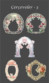 Vintage-journal defter için Çerçeve Süsleme -20 Adet- Parlak Kağıt-Özel Kesim thumbnail 5