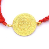 Altın Kaplama  Yarım Altınlı Kırmızı İpli Kadın Bileklik BLK-686 thumbnail 5