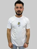 Erkek Dolarel Sıfır Yaka Basic Beyaz Tişört - 1