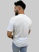 Erkek Dolarel Sıfır Yaka Basic Beyaz Tişört - 3