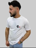 Erkek Skull Sıfır Yaka Basic Beyaz Tişört thumbnail 5