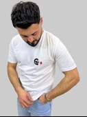 Erkek Skull Sıfır Yaka Basic Beyaz Tişört thumbnail 6