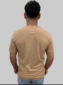 Erkek Skull Sıfır Yaka Basic Bisküvi Tişört - 3