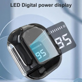 Siyah Tws Air31  Bluetooth Kulaklık 8d Stereo Şeffaf LED ekran ios-Android Uyumlu Dokunmatik - 5
