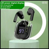 Siyah Tws Air31  Bluetooth Kulaklık 8d Stereo Şeffaf LED ekran ios-Android Uyumlu Dokunmatik - 6