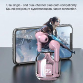 Pembe Tws Air31  Bluetooth Kulaklık 8d Stereo Şeffaf LED ekran ios-Android Uyumlu Dokunmatik - 4