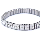 316L Çelik Zirkon Taşlı  İtalyan Charm Kadın Kelepçe Bileklik BLK-1005 - 4