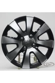 Jant Kapağı Siyah-gri Kırılmaz 15" Peugeot Model (Amblem Hediyeli) (1 Adet) - 1