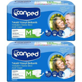Canped Tekstil Yüzeyli Belbantlı Orta Boy M 30'lu 2 Adet Hasta Bezi - 1
