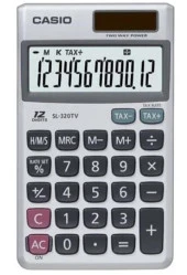 Casio SL-320TV-W-DP 12 Hane Cep Tipi Hesap Makinesi - 1