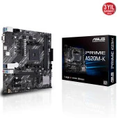 Asus Prime A520M-K AMD AM4 64GB DDR4 4600Mhz M2 Vga-Hdmi mATX Anakart - 1