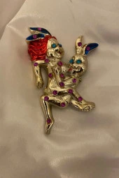 Magnet Playboy Tavşan Eroti k Figürlü Taşlı Metal 4 lü Mıknatıs Magnet Set thumbnail 5