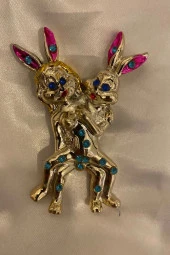 Magnet Playboy Tavşan Eroti k Figürlü Taşlı Metal 4 lü Mıknatıs Magnet Set thumbnail 8