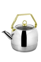 Oms Çelik Çaydanlık Üstten Tutmalı 5 Litre Gold 8078 - 1